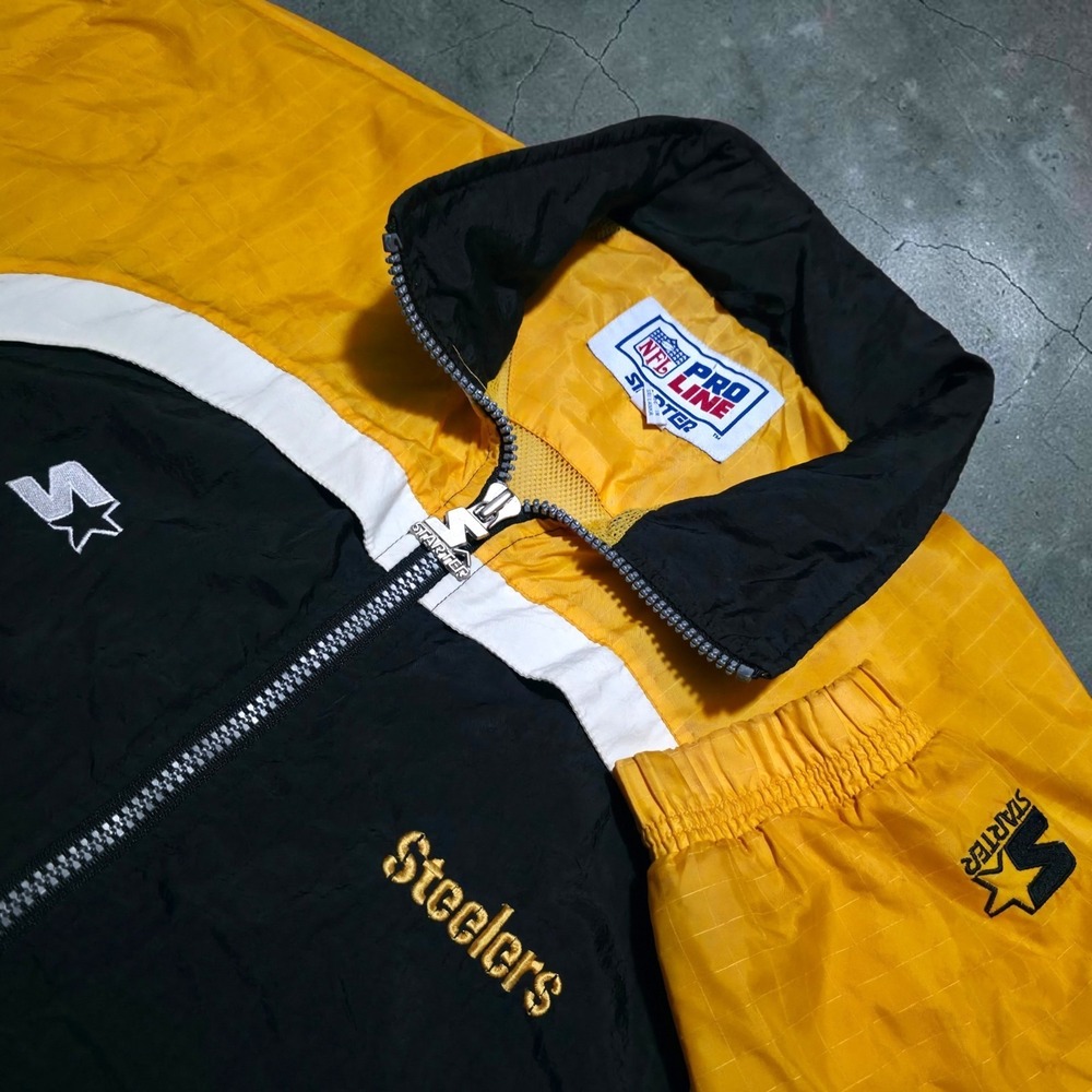 Vintage Pittsburgh Steelers Mens Pro Starter Jacket Mens XL Hodden Hood